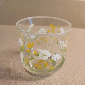 VINTAGE LUMINARC 11oz glasses with flower print
